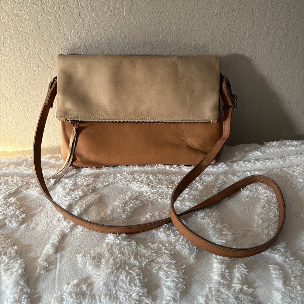 ABLE Local + Global Flap Crossbody Shoulder Bag Camel/Cream OS Granola Normcore